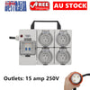 Waterproof Industrial Power Board Adapter 32 Amp 250v 15A Outlets 2/4/6 Sockets