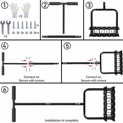 Manual Lawn Aerator Tool 14 Metal Spikes Grass Soil Aerator Ergonomic T-Handle