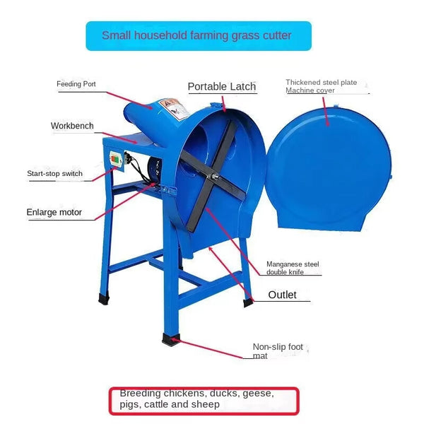 Hay Cutter Machine Electronic Grass Chaff Cutter Pig Animal Feed Hay Crusher