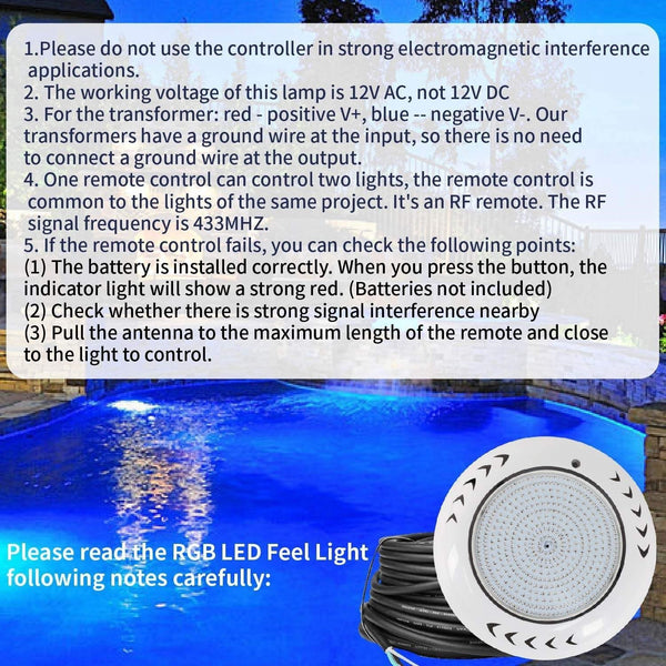 55W LED Swimming Pool Light Resin Filled Underwater RGB with 60W Transformer