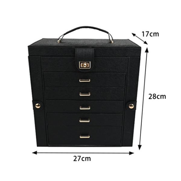 Large Jewelry Box Organizer Leather Jewelry Storage Case Earring Bracelet Holder
