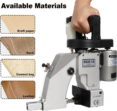 Electric Bag Closer Sewing MachineCrafting Bag Stitcher w/6 Roll Sewing Thread