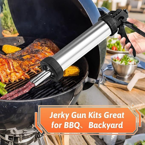 Beef Jerky Gun Beef Stick Maker Sausage Cannon Kit w/Cleaning Tool Stainless