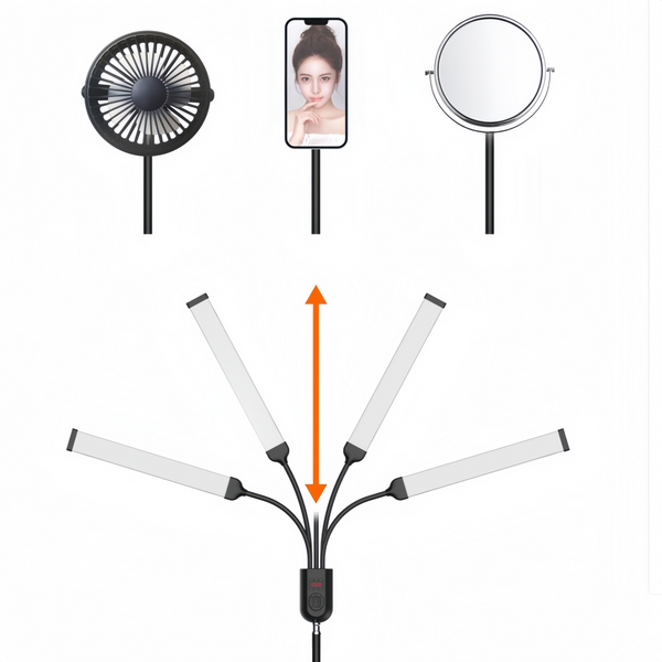 Four-arm LED Light Dimmable Lighting Phone Selfie Tripod Makeup Live Lamp 36W AU