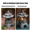 Pagoda Statues Outdoor Solar Powered Statue Zen Garden Lantern LED Garden Light