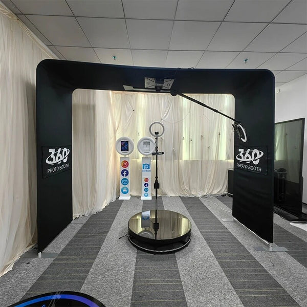Overhead 360 Photo Booth for Big Parties w/ Rotating Ring Light for Wedding AU
