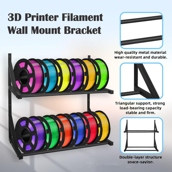 2-Tier 3D Printer Filament Rack Display Holder for 3D Printing Studio Workshop