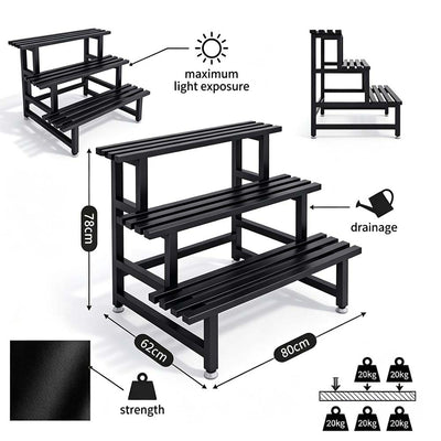 Metal Plant Stand Display Rack Flower Pot Shelving Organiser Decor Garden Patio