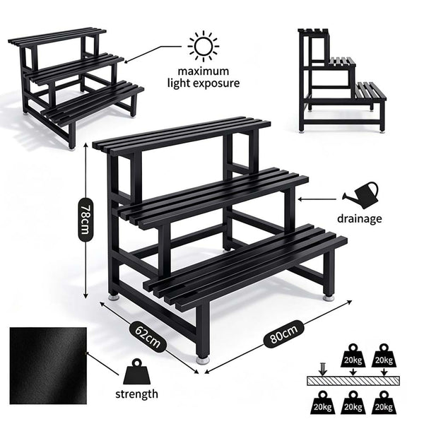 Metal Plant Stand Display Rack Flower Pot Shelving Organiser Decor Garden Patio