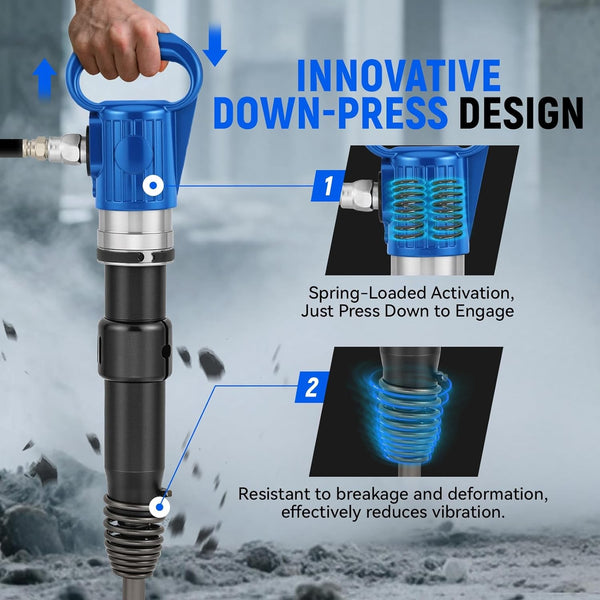 G10 Pneumatic Pick Air Shovel Cement Crusher Pneumatic Chipping Hammer Kits AU