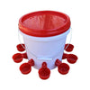 Automatic Chicken Feed Bucket with 12 Feeders Ports 10L Capacity Poultry Feeder