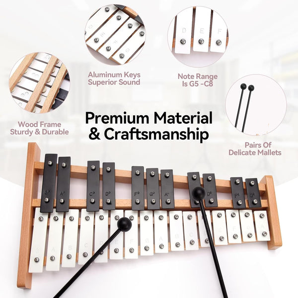 27 Note Percussion Instrument with Metal Keys Music Instrument Christmas Gift