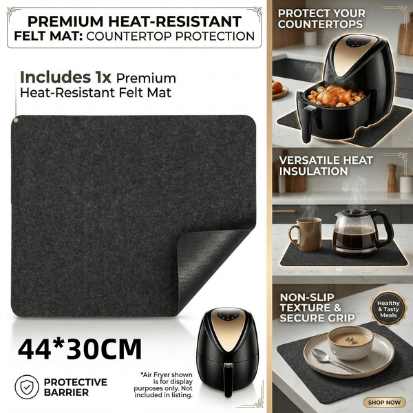 Premium Heat Resistant Mat For Air Fryer Non Slip Proof Pad Countertop Protector