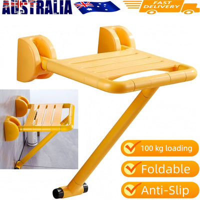 Foldable Wall-Mount Shower Seat Shower Chair Bath Stool for Elderly Disabled AU