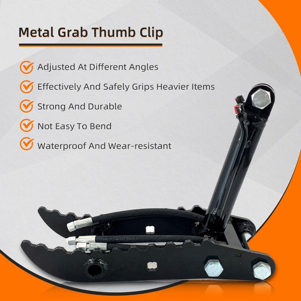 Hydraulic Thumb Clip for Mini Excavators Attachments L-Shaped Brack Easy Pick Up