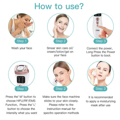 2nd Generation Mini HIFU Machine EMS Face Massage Wrinkle Remove Beauty Device