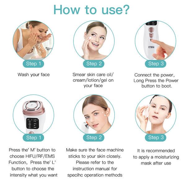 2nd Generation Mini HIFU Machine EMS Face Massage Wrinkle Remove Beauty Device