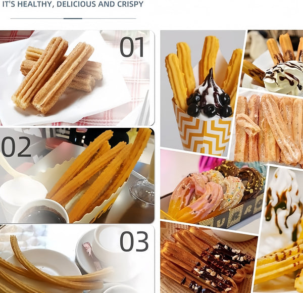2L  5 Molds Commercial Manual Churro Maker Stainless Steel Churrera Machine AU