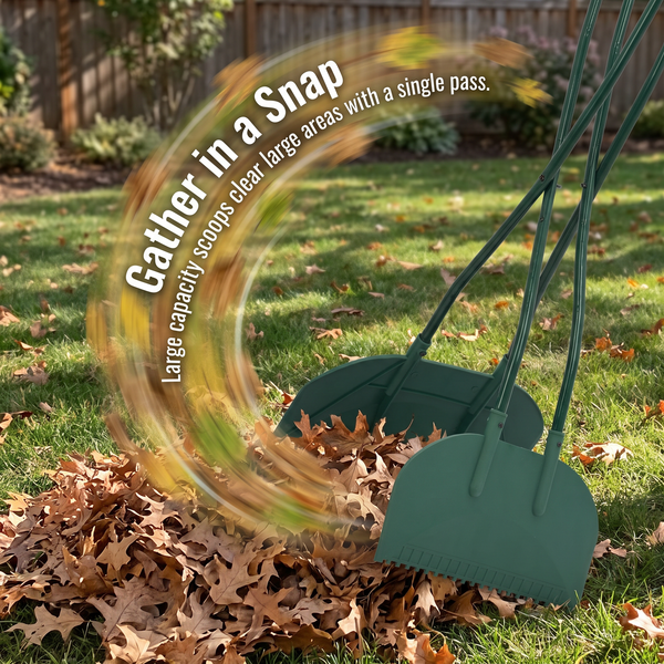 Long Handle Metal Leaf Grabber Rake Leaf Collector for Yard Work Labor-Saving