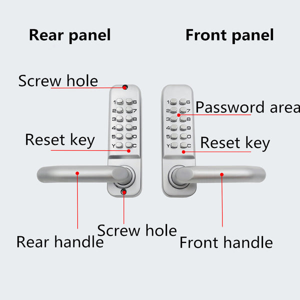 Double-Sided Password Lock Mechanical Door Lock Digital Keyless Door Lock AU