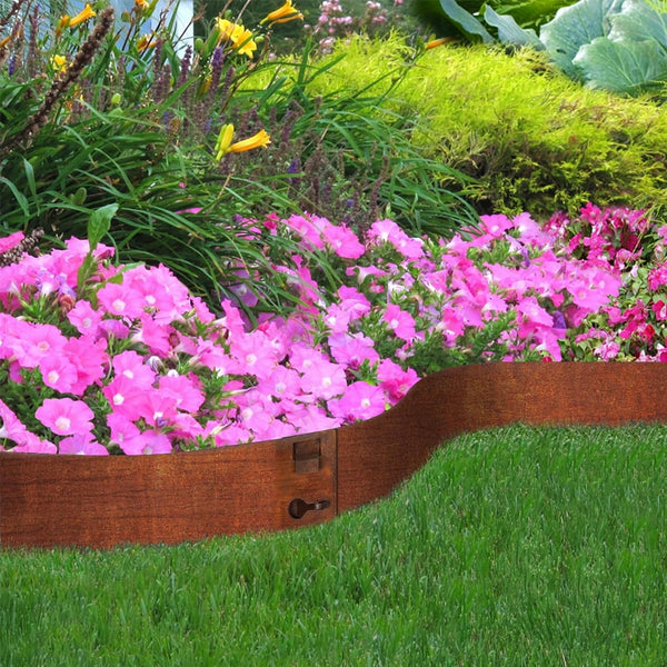 Steel Landscape Edging 5x Garden Border Lawn Edging for Tree Ring Yard & Pathway