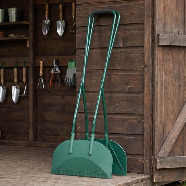 Long Handle Metal Leaf Grabber Rake Leaf Collector for Yard Work Labor-Saving