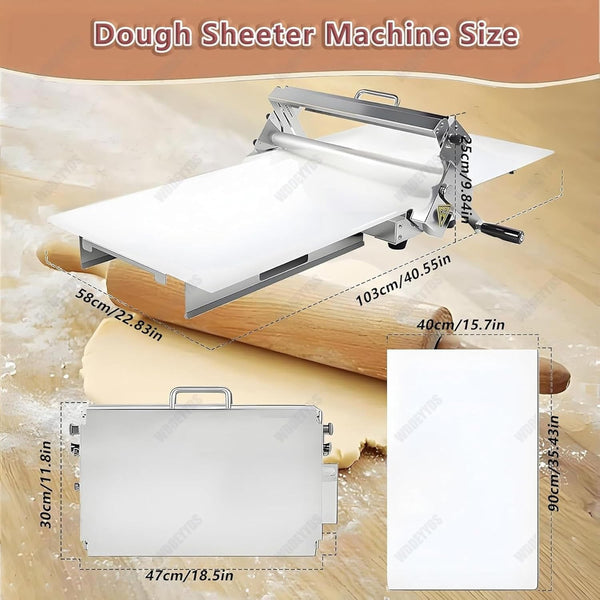 Manual Dough Sheeter Roller Machine Commercial Folding Dough Maker 1-25mm Thick
