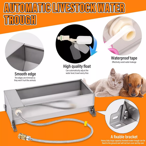 Automatic Livestock Water Trough 7.5L Animal Drinking Water Bowl Dispenser Large