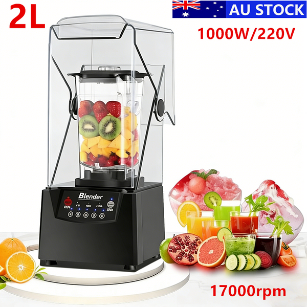 2L Commercial Blender Mixer W/ Cover Quiet Juicer Smoothie Mixer Food Processor