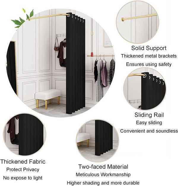 Clothing Store Fitting Room 3 Curtains Privacy Changing Room 200*100*200cm AU