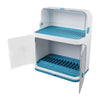 2 Tier Dish Drying Rack with Lid Cover Kitchen Cabinet Organizer for Plates Bowl
