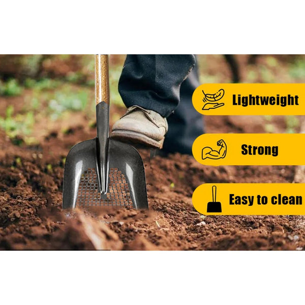 Heavy Duty Chicken Coop Sifting Scoop Sand Sifting Shovel with Wooden Handle AU