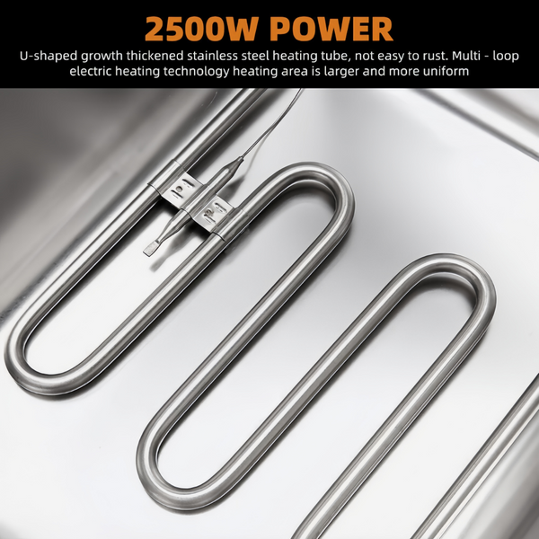 Commercial Electric Deep Fryer Benchtop Pasta Cooker w/ 2 Noodles Filters 6L+6L