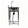 Stainless Steel Commercial Kitchen Sink Free Standing w/ Cold&Hot Water Faucet