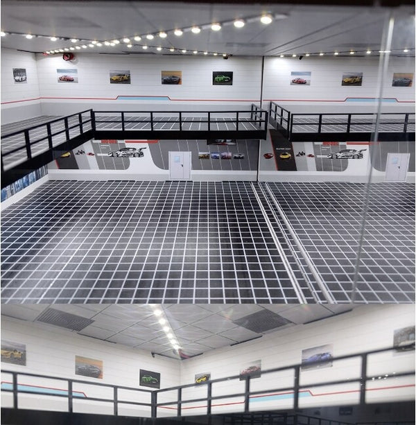 1:64 Scale Diorama Car Garage Model LED Lighting Vehicle Garage Parking Gift