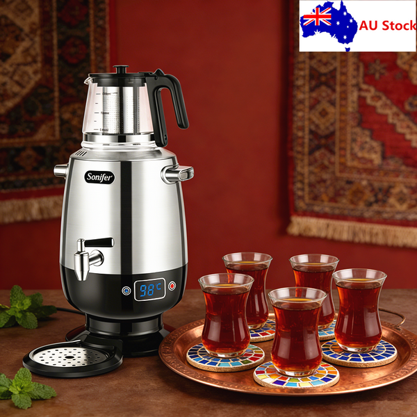Electric Turkish Tea Maker Double Pot Kettle Infuser 4L Kettle + 1L Teapot Kits
