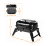 Portable Fire Pit BBQ Grill Outdoor Camping Charcoal BBQ Barrel Grill AU