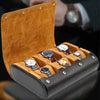 6 Slots Watch Case - Luxury Watch Roll 6 Slots Travel Box Recycled Leather Case