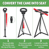 Hiking Trekking Poles Walking Stick With Seat Anti Shock Adjustable Camping Cane