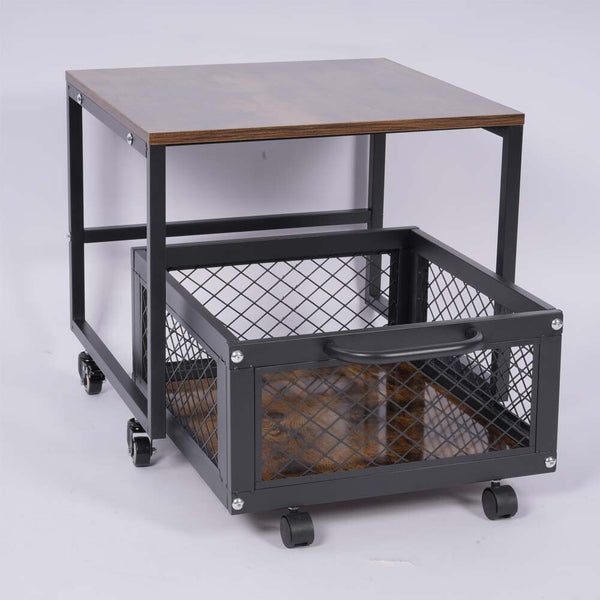 Mini Bar Fridge Beverage Cooler Drinks Refrigerator Stand with Drawer Cart Home