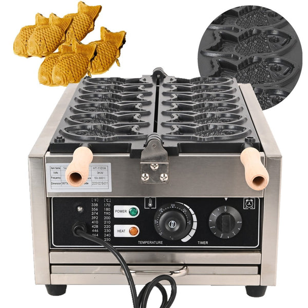 3000W Electric Taiyaki Machine Commercial Fish Shaped Waffle Maker Machine AU