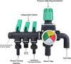 3 Way Hose Splitter Valve Agricultural Sprayer Control Shut Off  Pressure Gauge