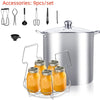 9Pcs Canning Pot Set Water Bath Canner Stainless Steel with Glass Lid 21.5 Quart