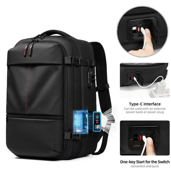 Vacuum Seal Travel Backpack 60L Exapandable Air Compression Built-in Pump
