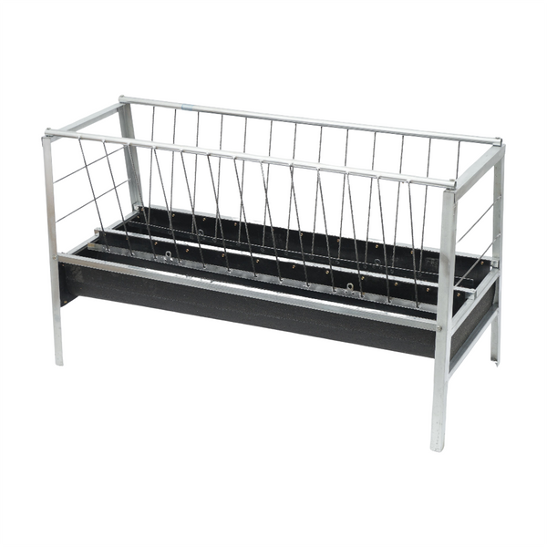 1.5M Feed Trough Goat Cattle Hay Grain Rubber Feeder Tray with Metal Bracket