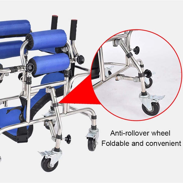 Mobility Walking Aid Walker Frame w/6 Wheels&Seat For Handicapped Rehabilitation
