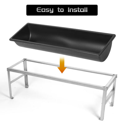 1m Sheep Goat Cattle Water Feed Trough Livestock Farm Feeder Tray with Bracket