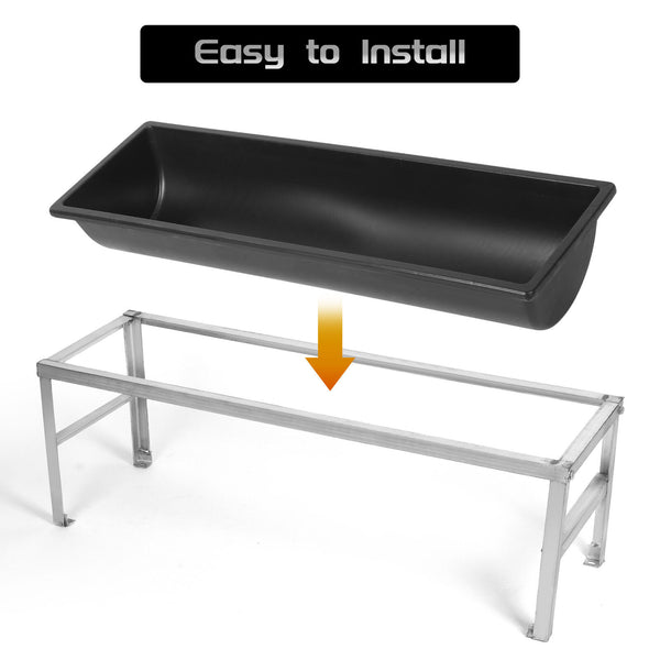 1m Sheep Goat Cattle Water Feed Trough Livestock Farm Feeder Tray with Bracket