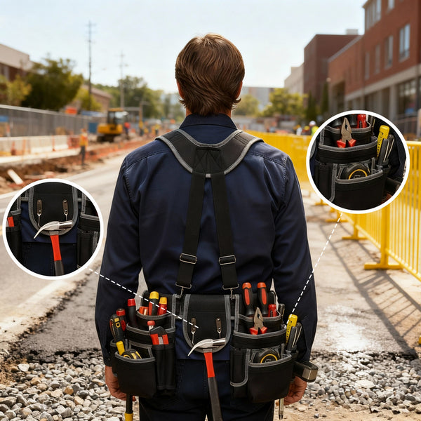 Tool Belt Bag Tool Belt with Suspenders Multiple Pockets Heavy Duty Tool Belts