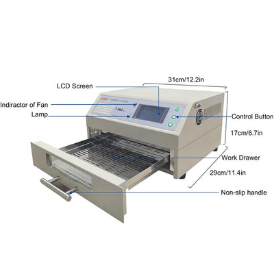 Reflow Oven Desktop Infrared Soldering Machine Infrared Reflow Oven IC Heater AU